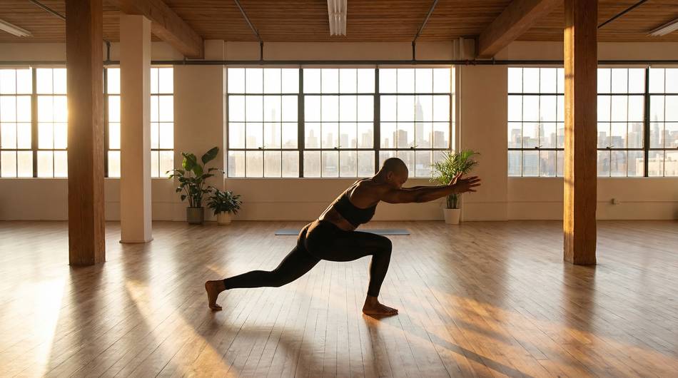 Advanced inversion pose maximizing cerebral blood flow during yoga for mental focus.